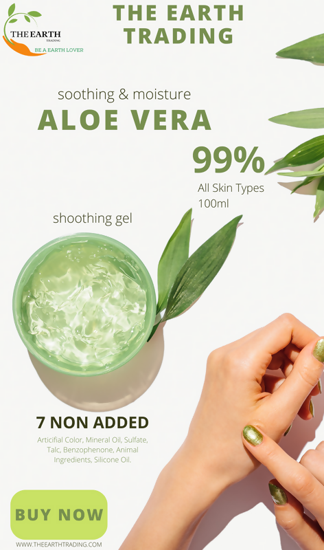The Earth Trading Aloe Vera Soothing Gel for All types of Skin (100g) The Earth Trading company