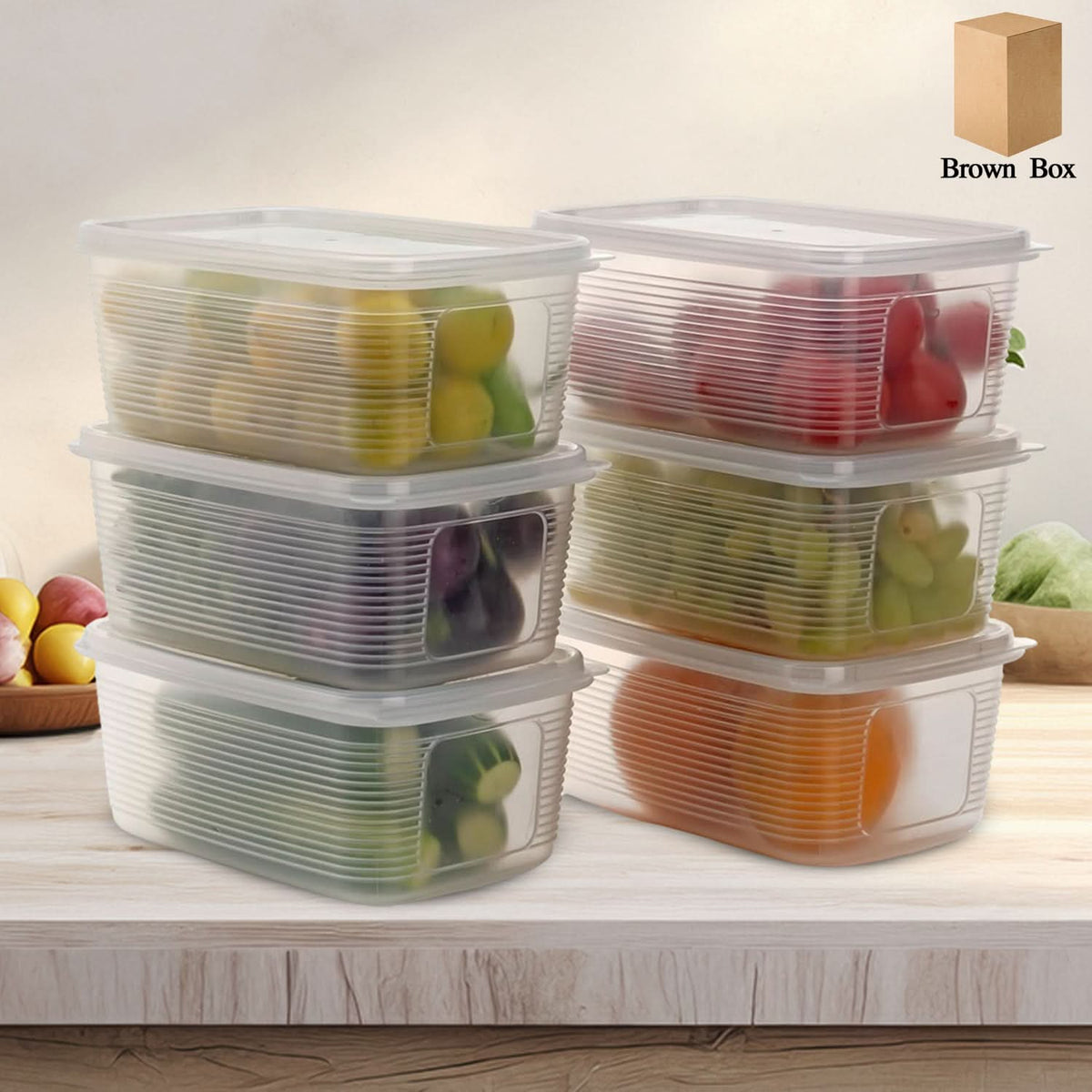 6 Pcs Multipurpose Plastic Food Storage Container Set HP DD