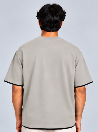 HUSTLE Men's Crew Neck Oversized T-Shirt – Lite Cement