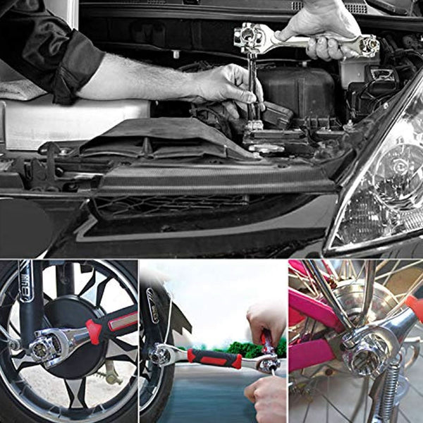 48-in-1 Universal Car Repair Tool Set – 360° Rotatable Socket & Wrench