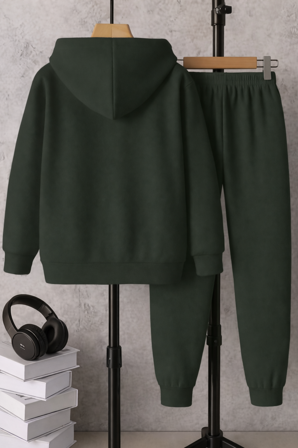 Kids Hooded Sweatshirt & Jogger Set – Cool Bird Cartoon Print Casual Wear (Green) Luck Fashion