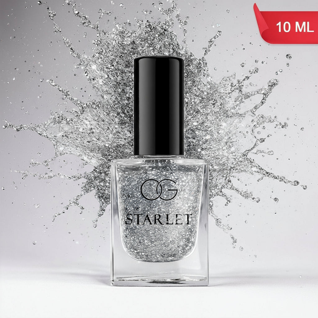 Og Beauty Silver Moonlight Starlet Glitter Nail Paint (10 Ml 1 Pc)