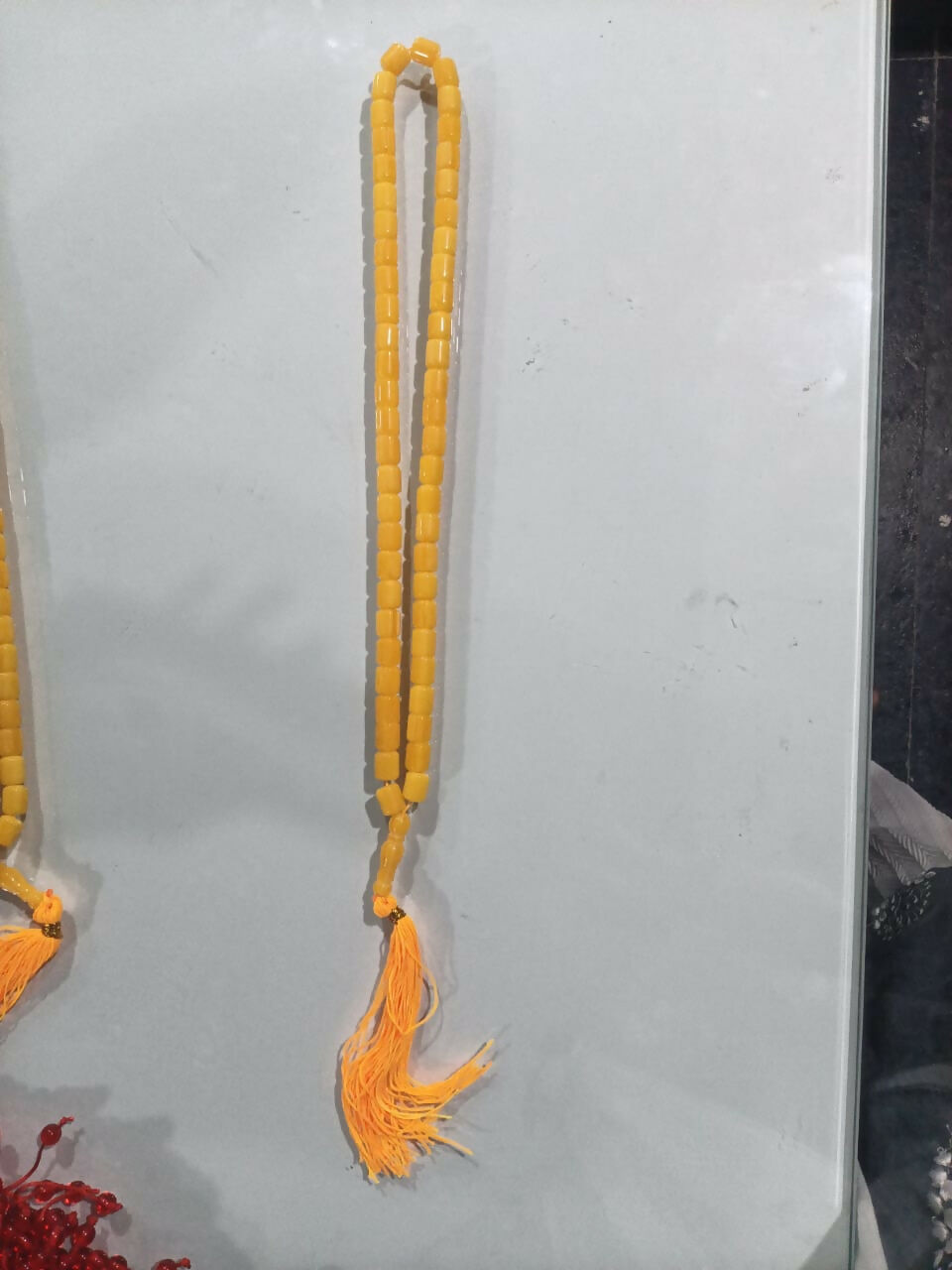 Yellow Kerwa Mala – Bright Traditional Beaded Necklace for Prayer, Meditation & Daily Wear