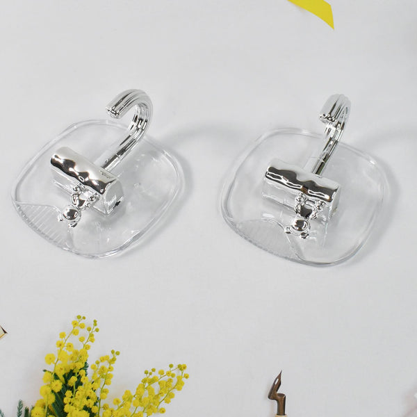 Large Plastic Self Adhesive Wall Hooks (2 Pc)