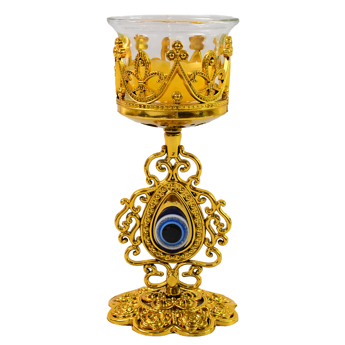 Flower Diwali Candle Holder With Plastic Stand (1 Set)