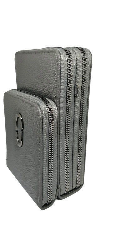 Buddy Cares: Women's Leather Sling Bag Timeless & Stylish – Grey – view 4 – Buddy Cares