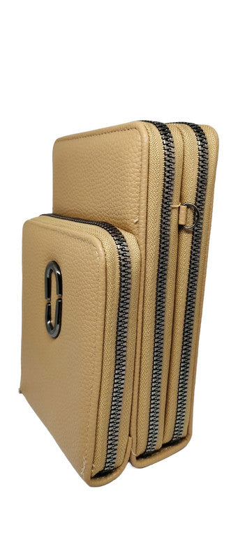 Buddy Cares: Women's Leather Sling Bag Timeless & Stylish – Light Brown – view 3 – Buddy Cares