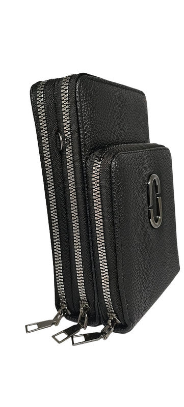 Buddy Cares: Women's Leather Sling Bag Timeless & Stylish – Black – view 4 – Buddy Cares
