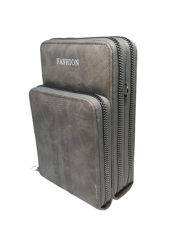 Buddy Cares Sling Bag for Women, PU Leather, Crossbody Phone Bag with Adjustable Strap – Grey – view 6 – Buddy Cares