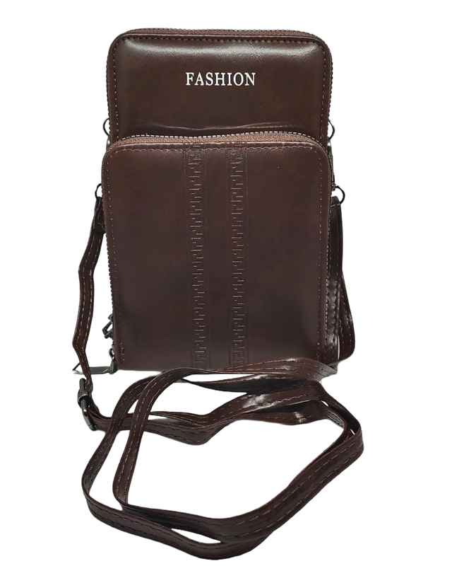 Buddy Cares Sling Bag for Women, PU Leather, Crossbody Phone Bag with Adjustable Strap – Dark Brown – Buddy Cares
