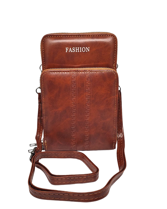 Buddy Cares Sling Bag for Women, PU Leather, Crossbody Phone Bag with Adjustable Strap – Brown – Buddy Cares