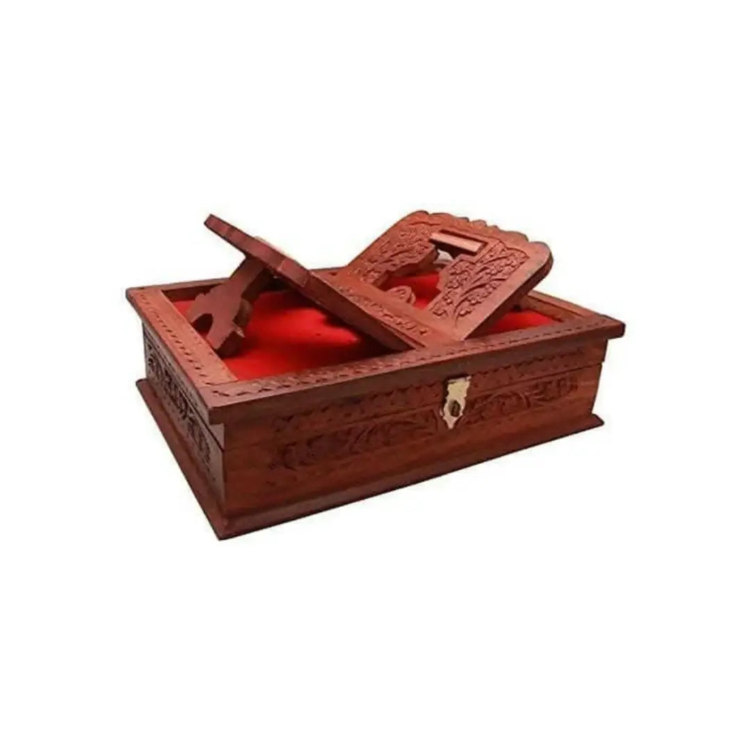Zuvvy Wooden Book Stand Box for Reading Quran Santarms