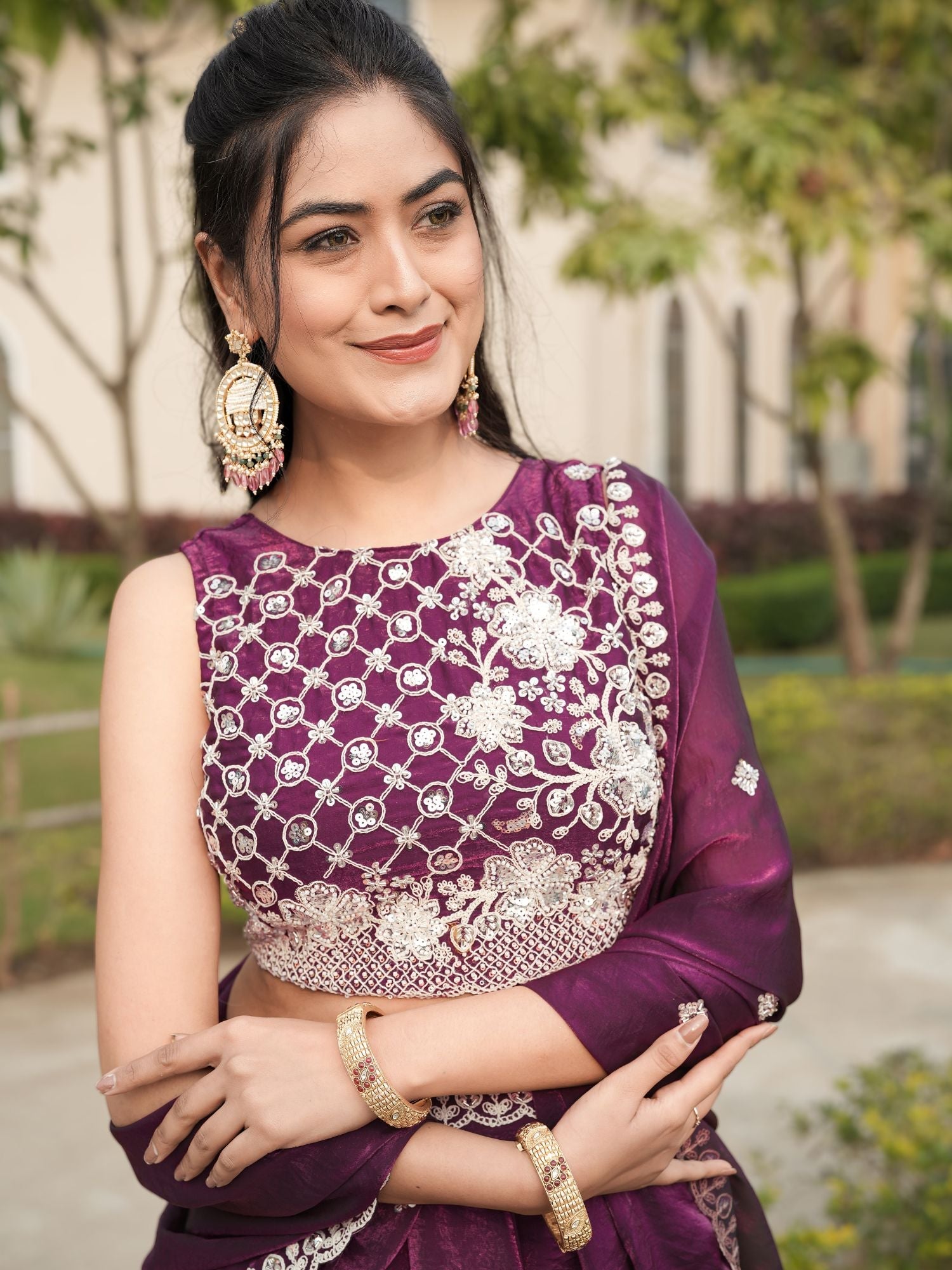 Fendy Silk Beads Work Lehenga Choli Set