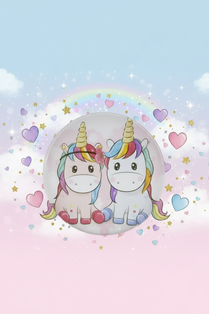 Plastic Magnetic Fridge Sticker (Unicorn Printed) - 1 Pc (Assorted colors) SUPER