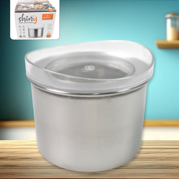 Multipurpose Stainless Steel Airtight Containers With See Through Lid (1 Pc 500 Ml)