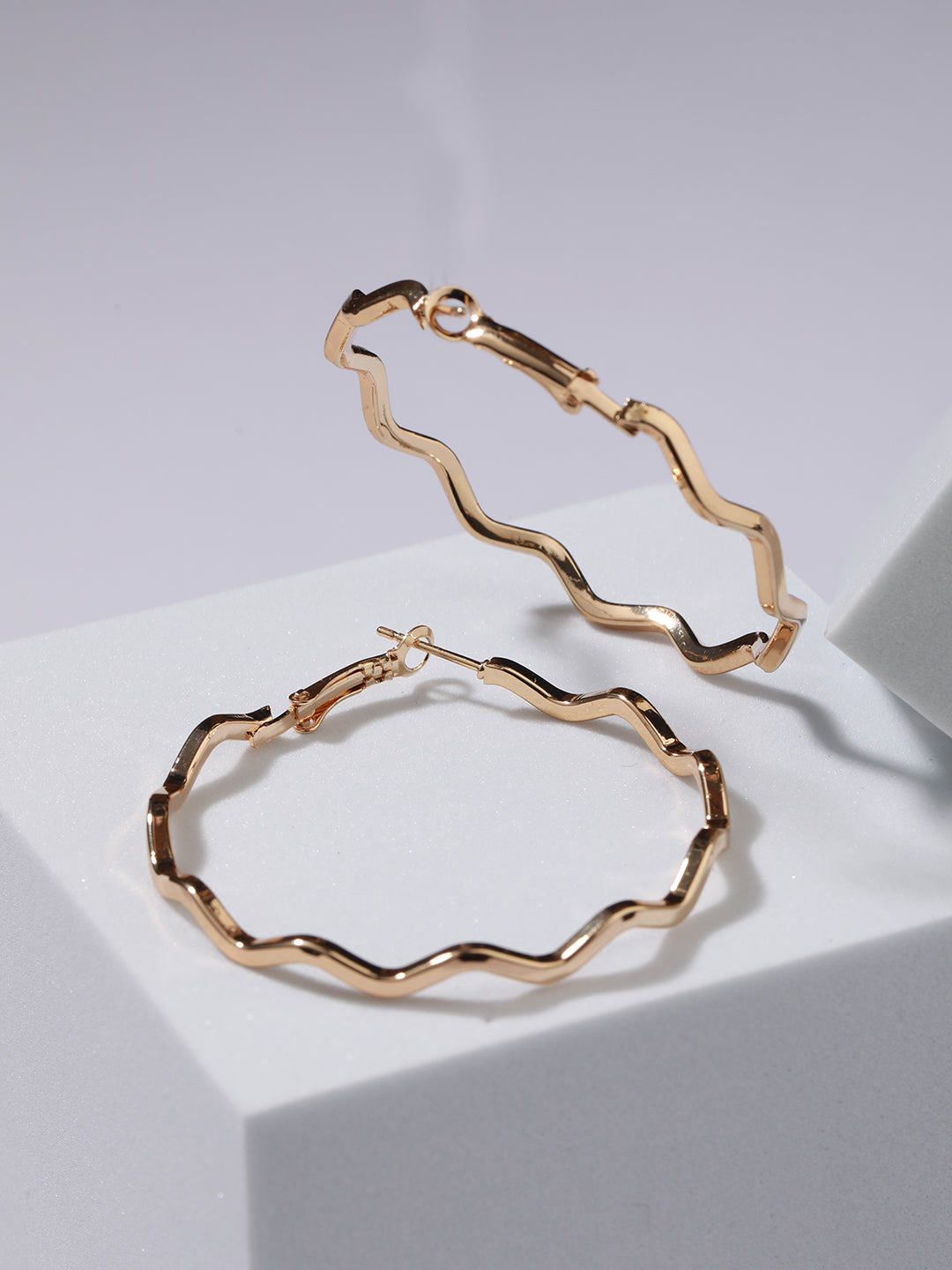 Gold-Plated Circular Hoop Earrings