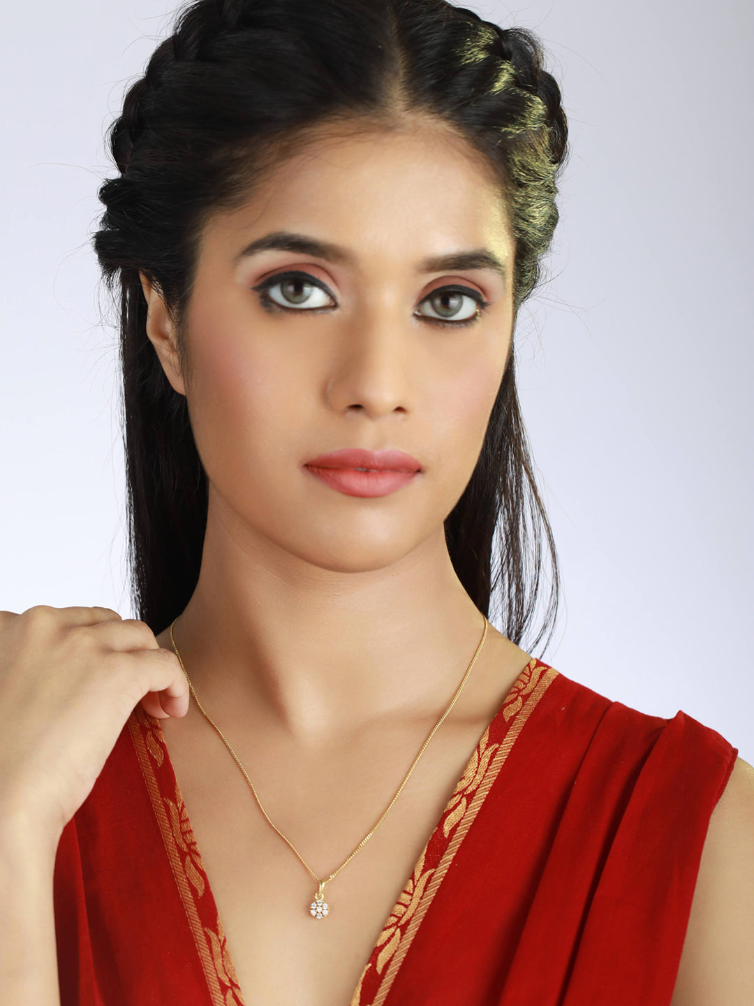 Gold-Plated White Ad Studded Chain