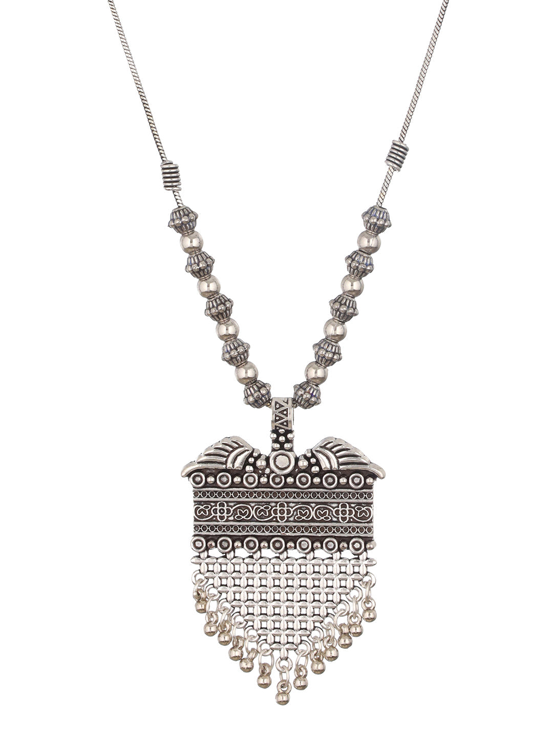 Silver-Plated Alloy Oxidised Necklace