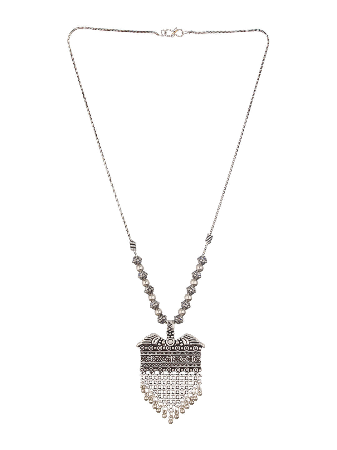 Silver-Plated Alloy Oxidised Necklace