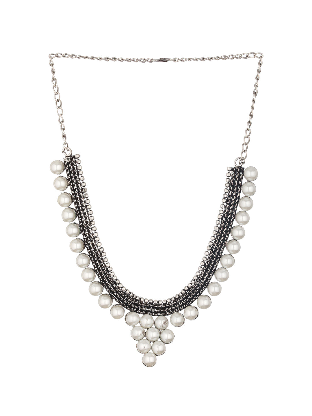 Silver-Plated Peacock Shaped Oxidized Jewellery Set