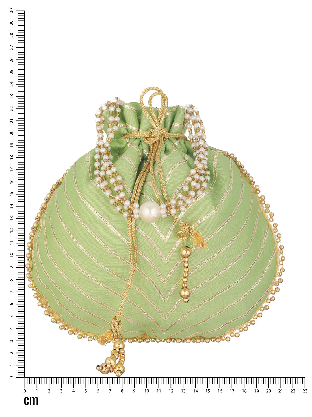 Parrot Green & Gold Embellished Potli Clutch