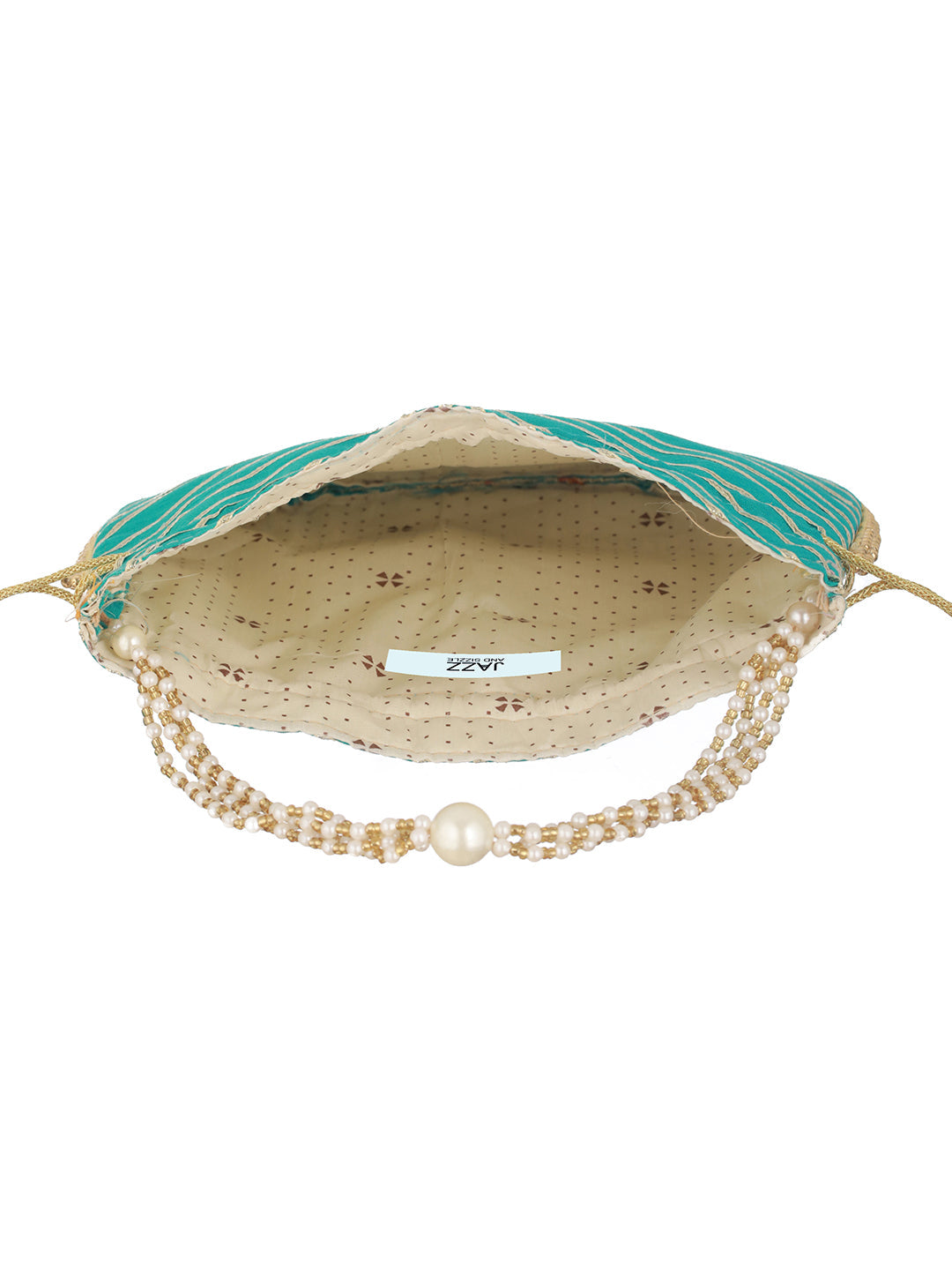 Sky Blue & Gold Embellished Potli Clutch