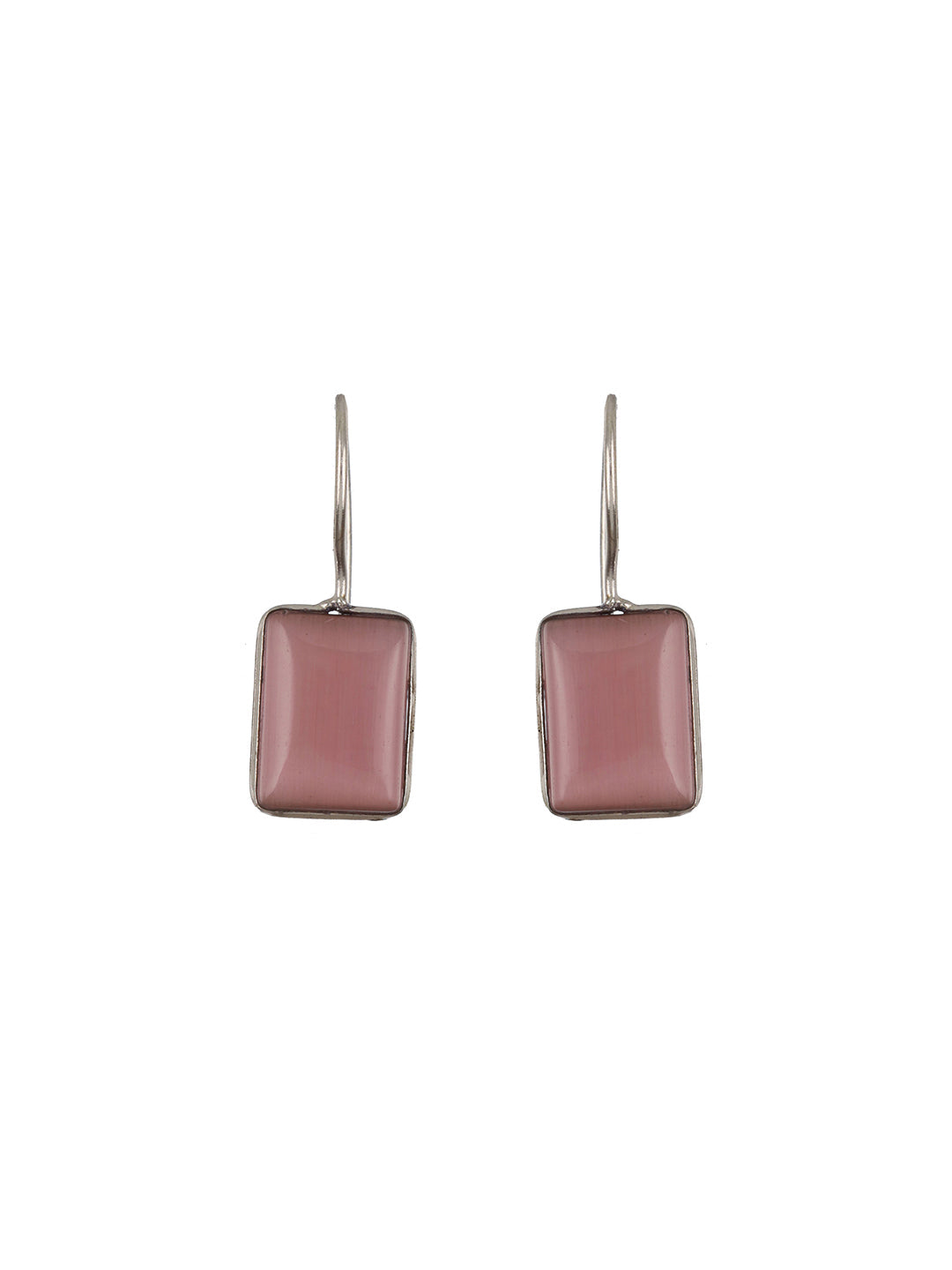 Silver-Plated Pink Stone-Studded Jewellery Set