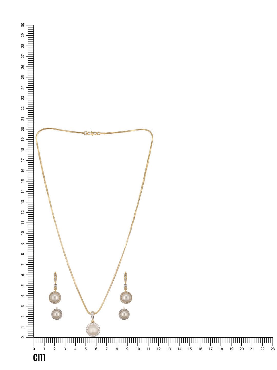 Jazz And Sizzle Rose Gold Plated & White American Diamond-Studded Pendent Set with Drop & Stud Earrings