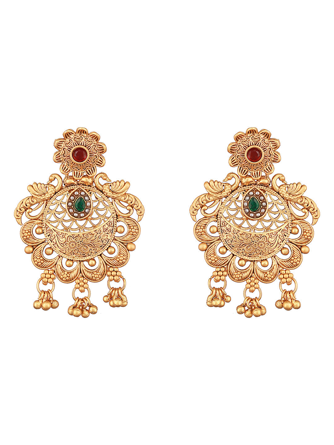 Gold-Toned Contemporary Jhumkas Earrings