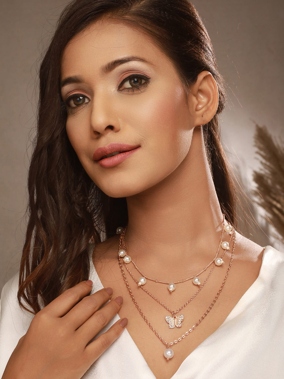 Rose Gold-Plated Layered Necklace