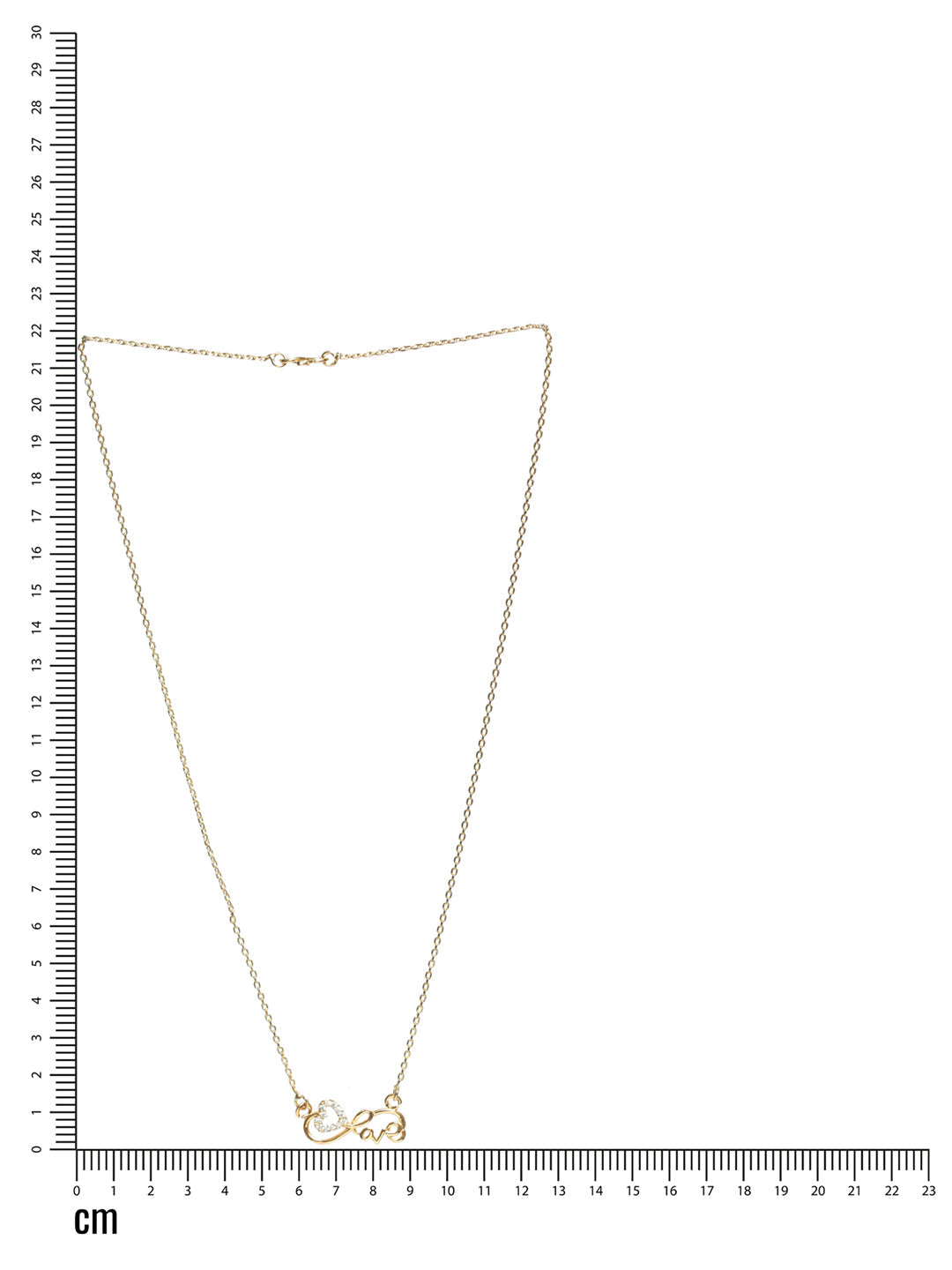 Gold-Plated White Ad Studded Love Chain