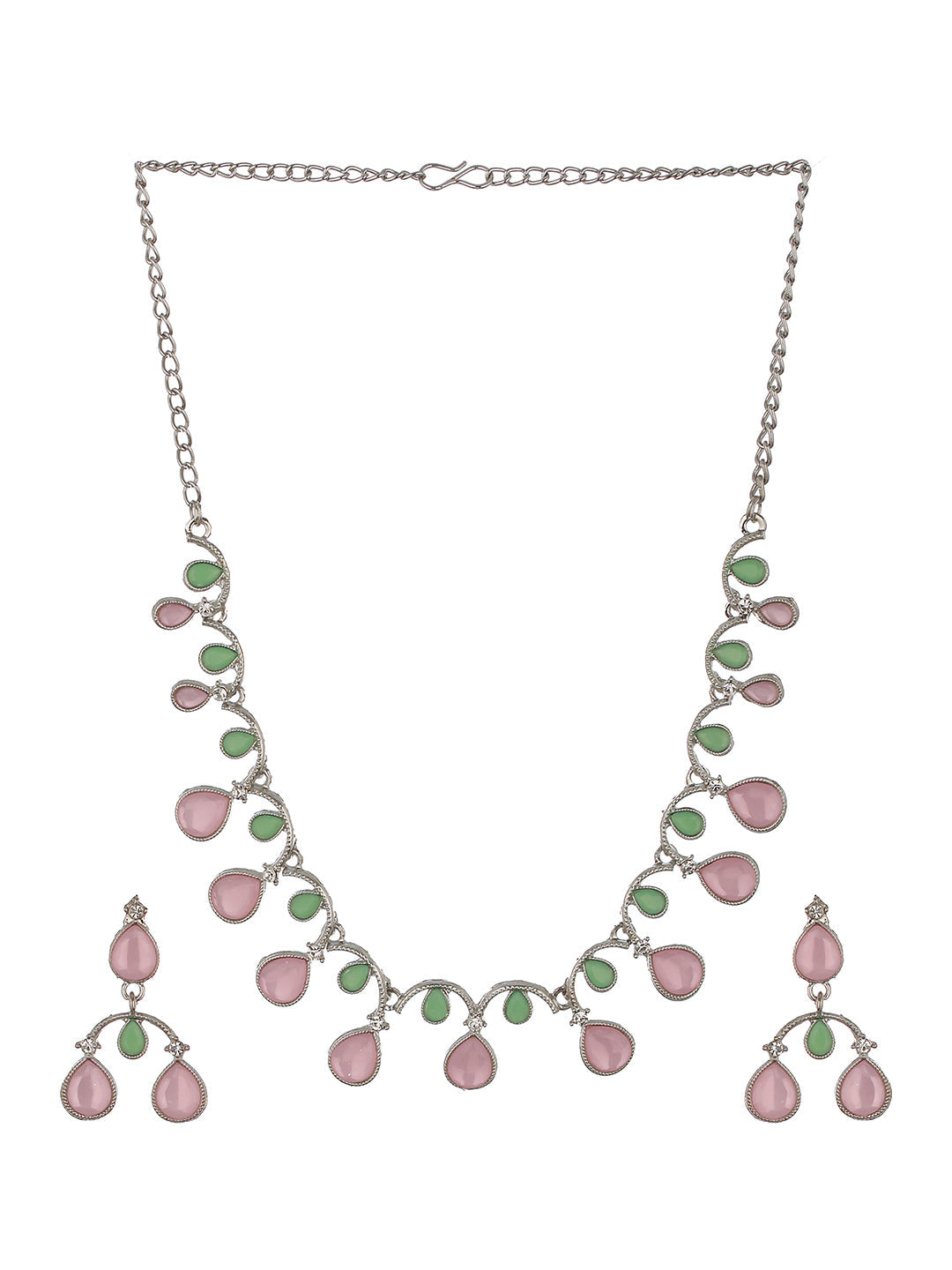 Rhodium-Plated Ad-Studded Jewellery Set