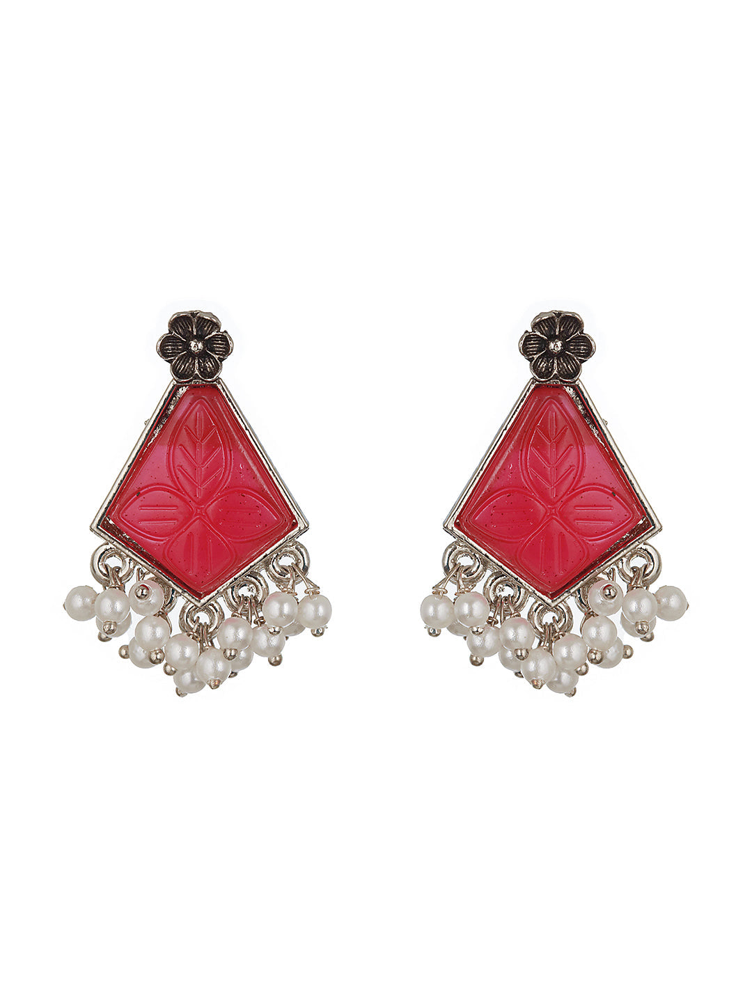 Set Of 2 Gold-Plated Yellow & Green Geometric Drop Earrings
