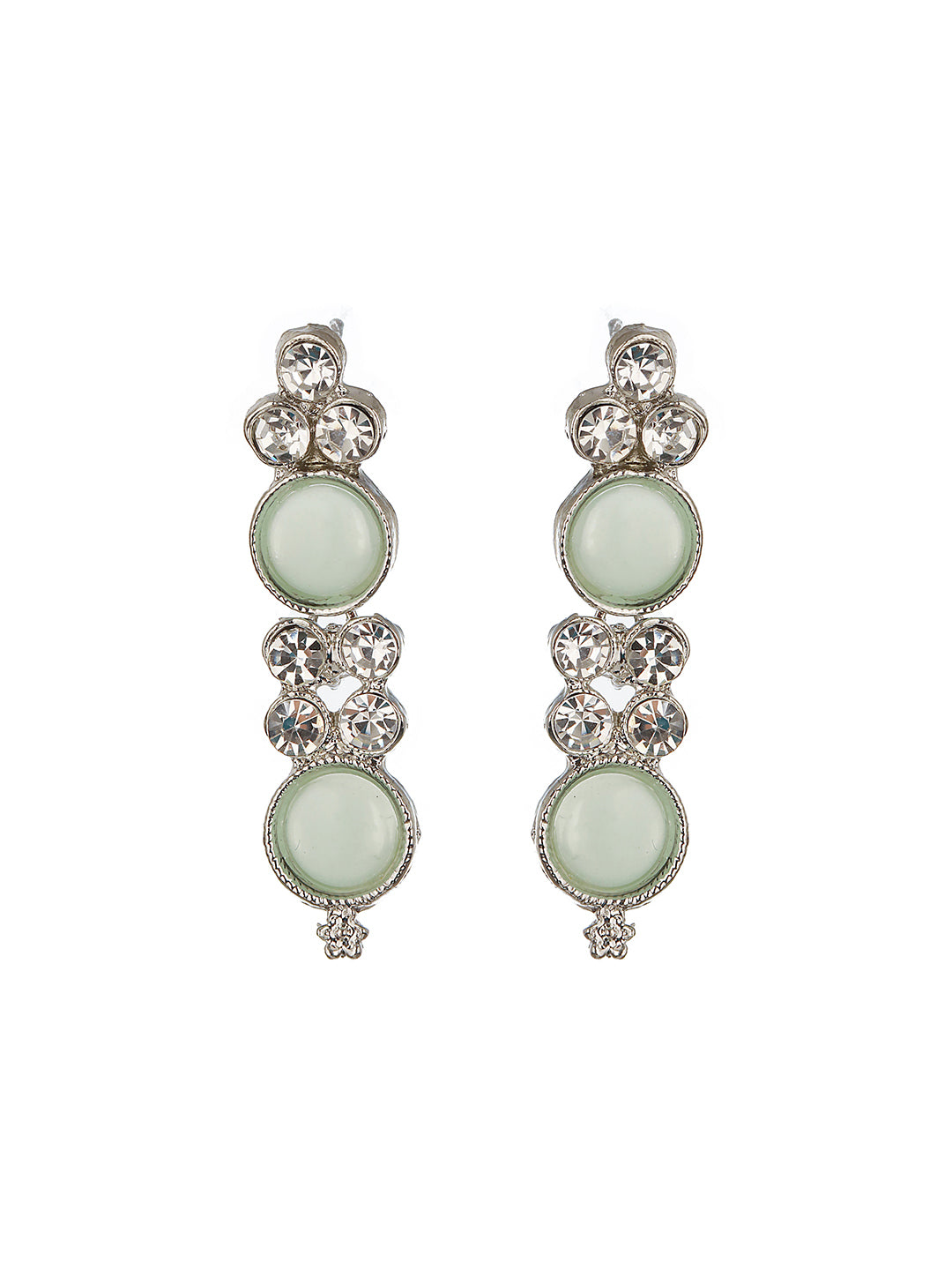 Rhodium-Plated Ad-Studded Jewellery Set