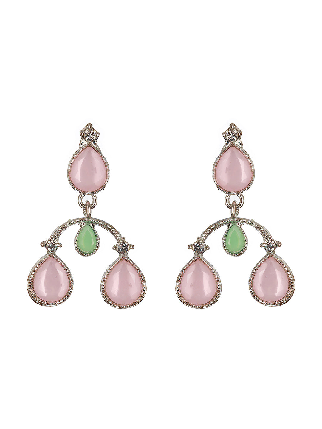 Rhodium-Plated Ad-Studded Jewellery Set