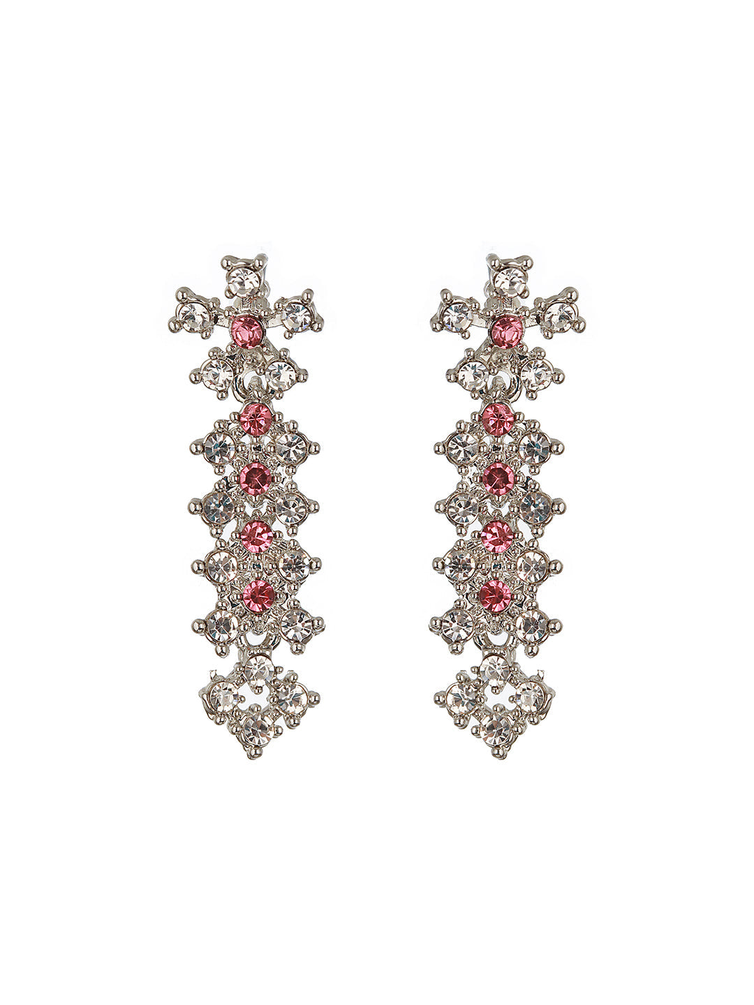 Rhodium-Plated Ad-Studded Jewellery Set