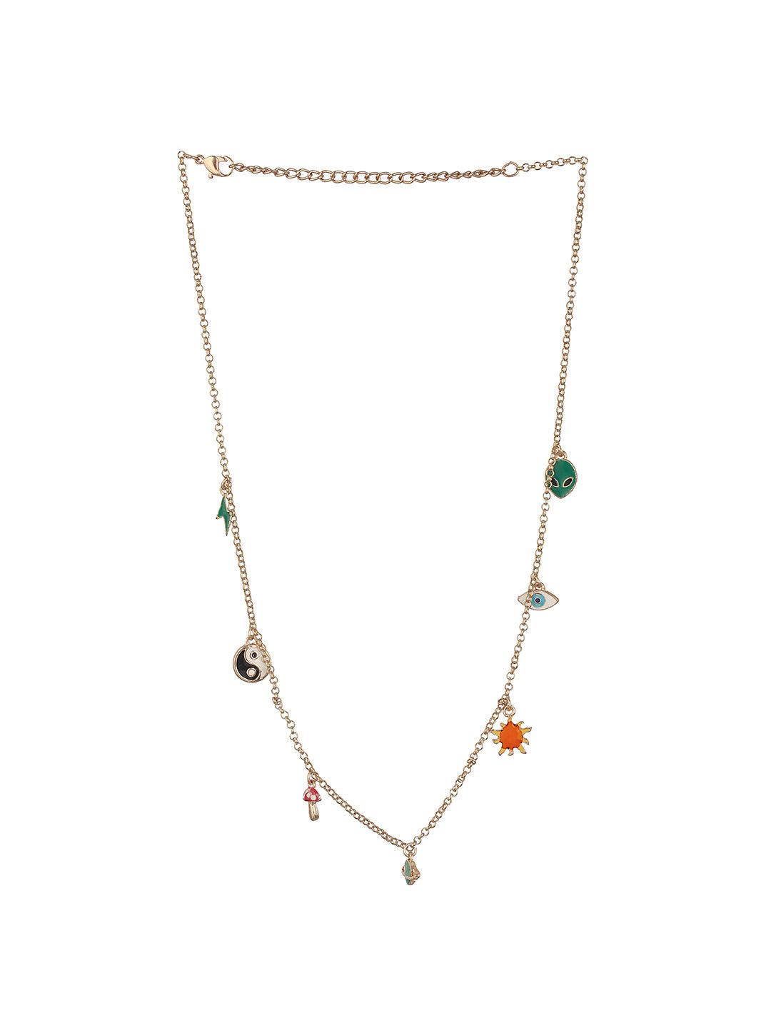 Gold-Plated Brass Charm Necklace