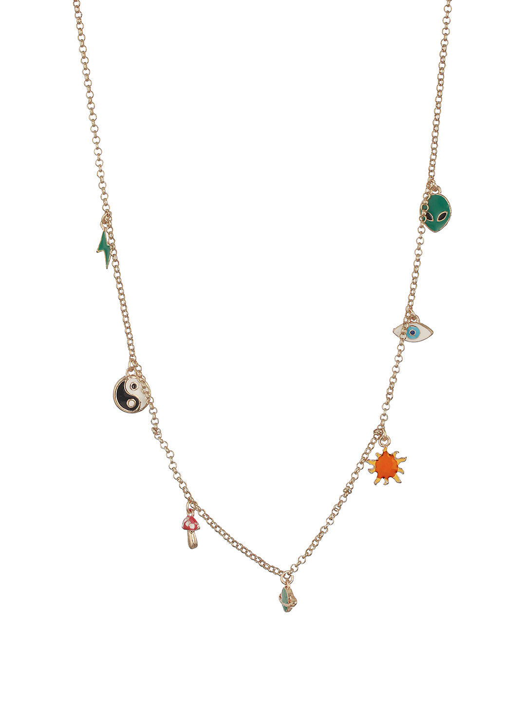 Gold-Plated Brass Charm Necklace
