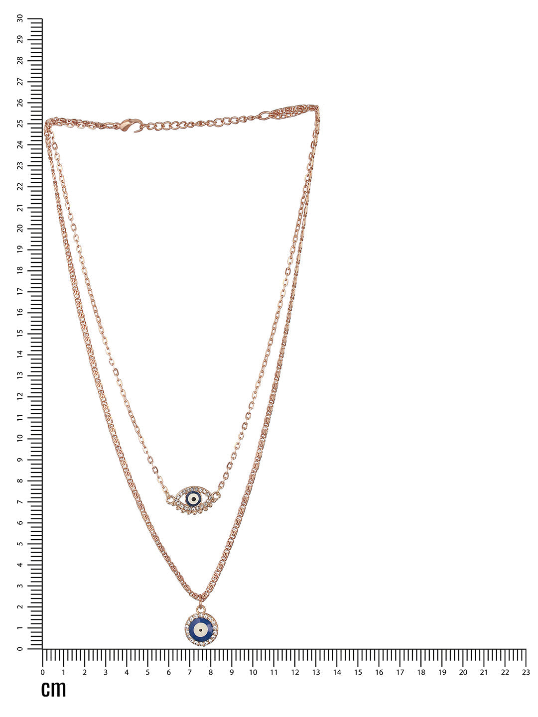 Gold-Plated Evil Eye Pendant Layered Necklace