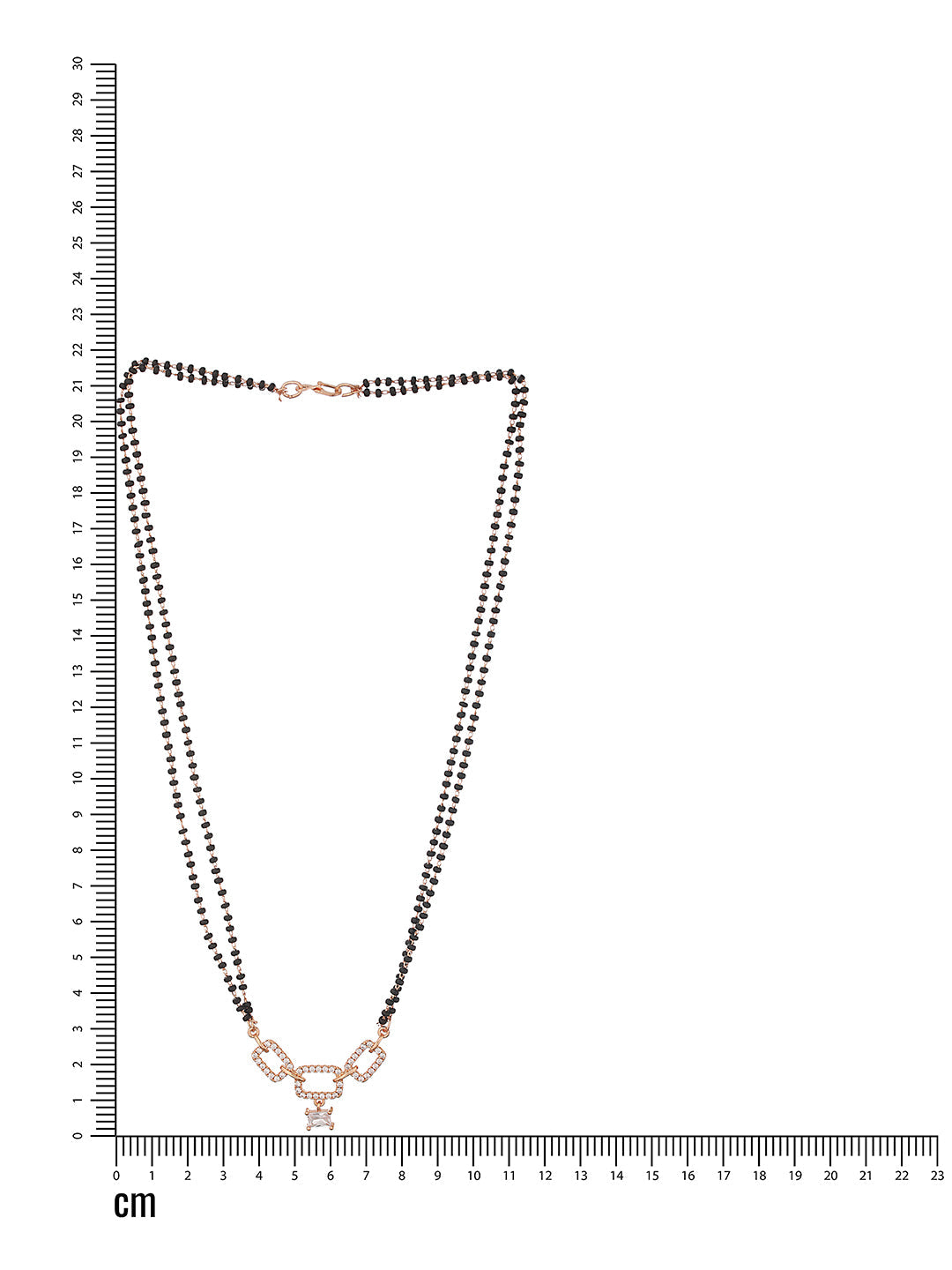 Rose Gold Plated Cubic Zirconia Studded Mangalsutra