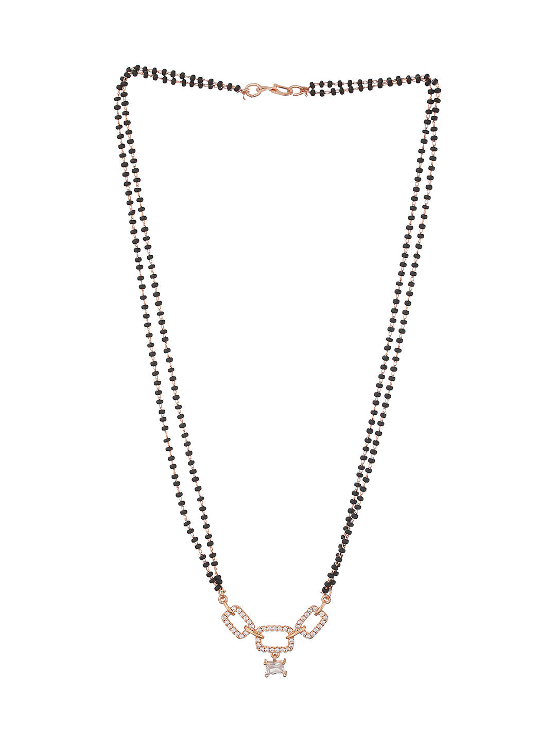 Rose Gold Plated Cubic Zirconia Studded Mangalsutra