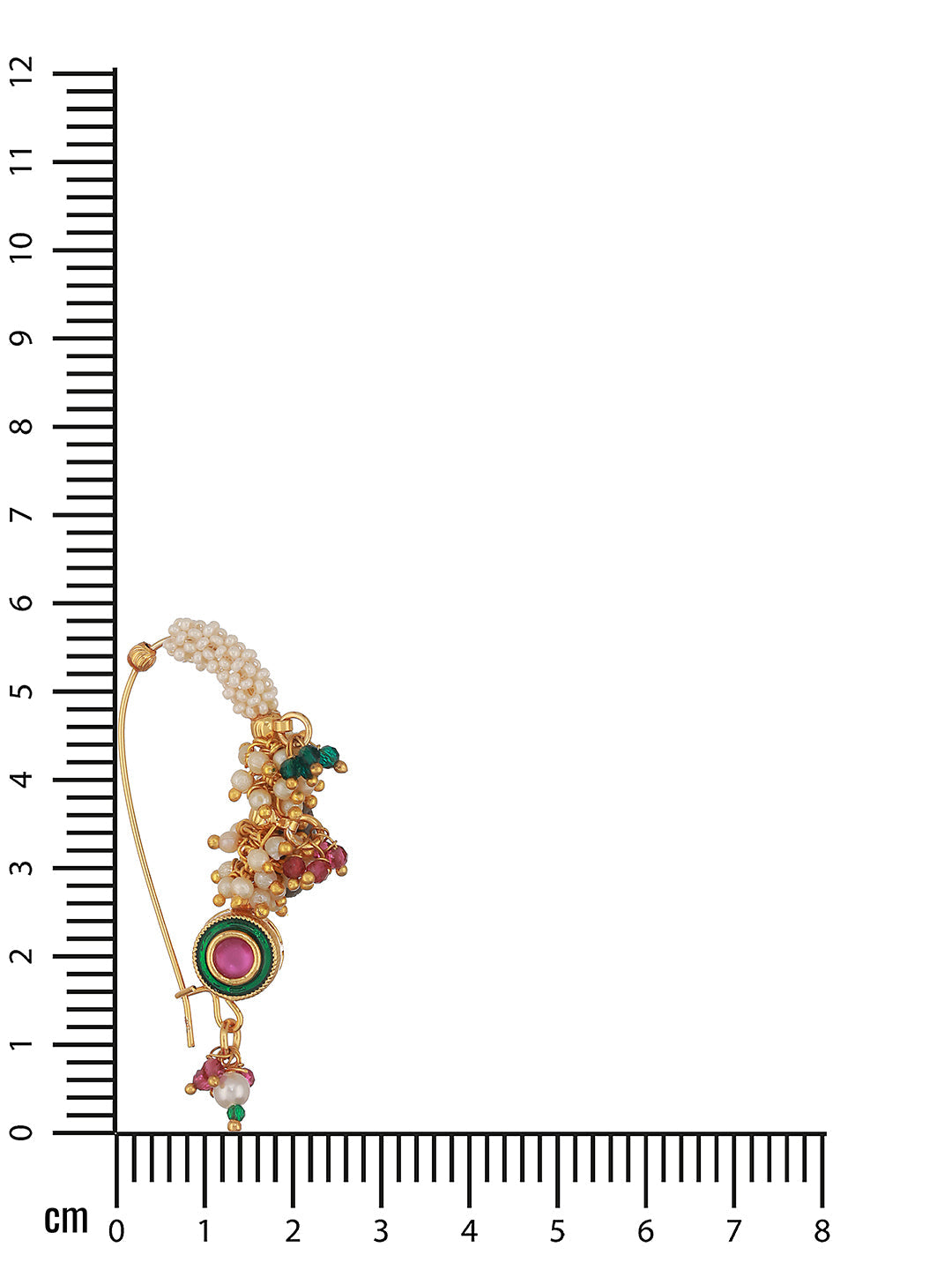 Ganesh Chaturthi Festive Nath | Gold-Plated Kundan & Beaded Nosepin | Jazz And Sizzle