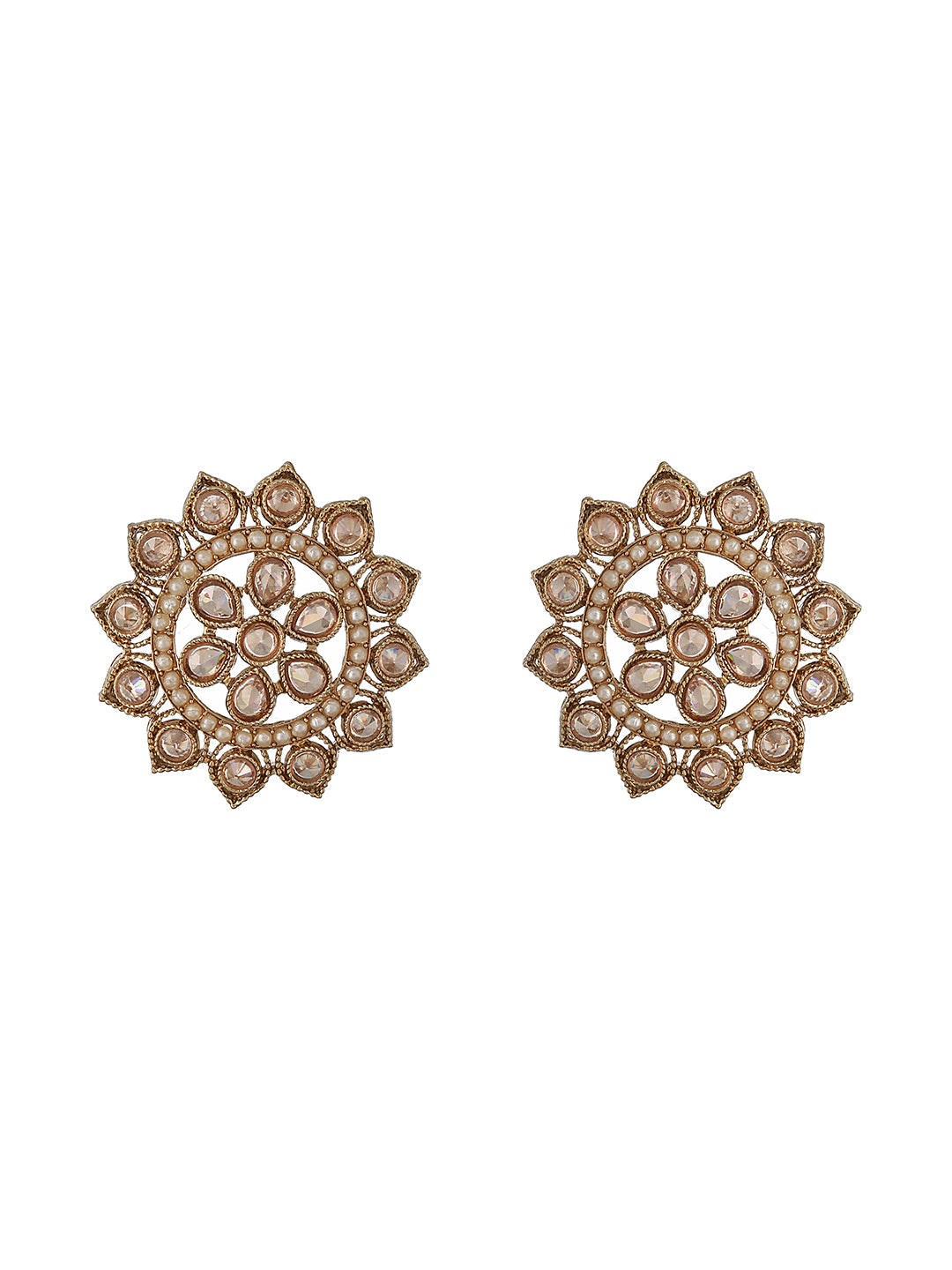 Gold-Plated Floral Stud Earrings