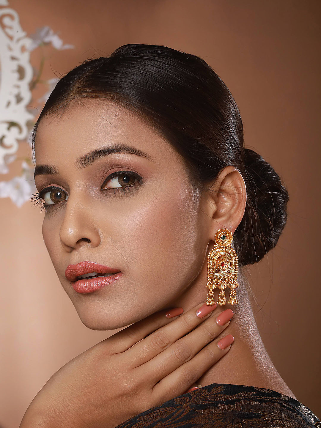 Gold-Toned Dome Shaped Jhumkas Earrings