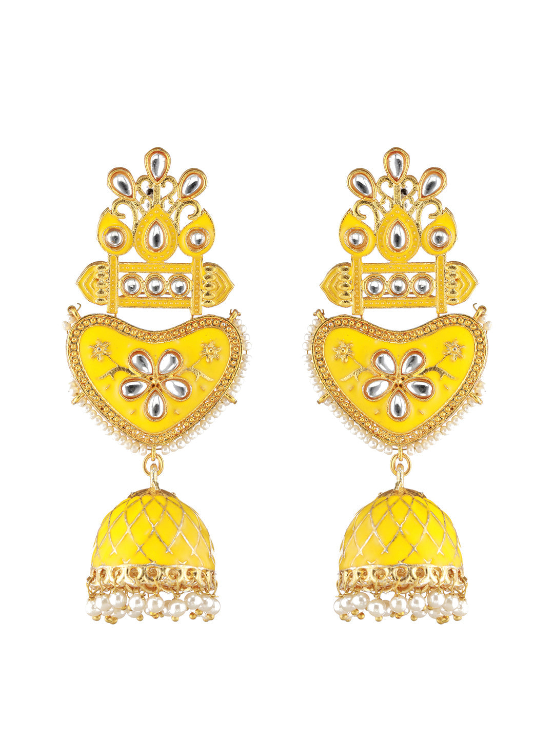 Yellow Contemporary Jhumkas