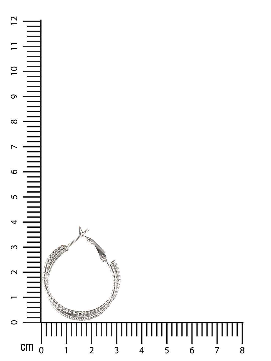 Sliver Plated Textured Circular Hoop Earrings