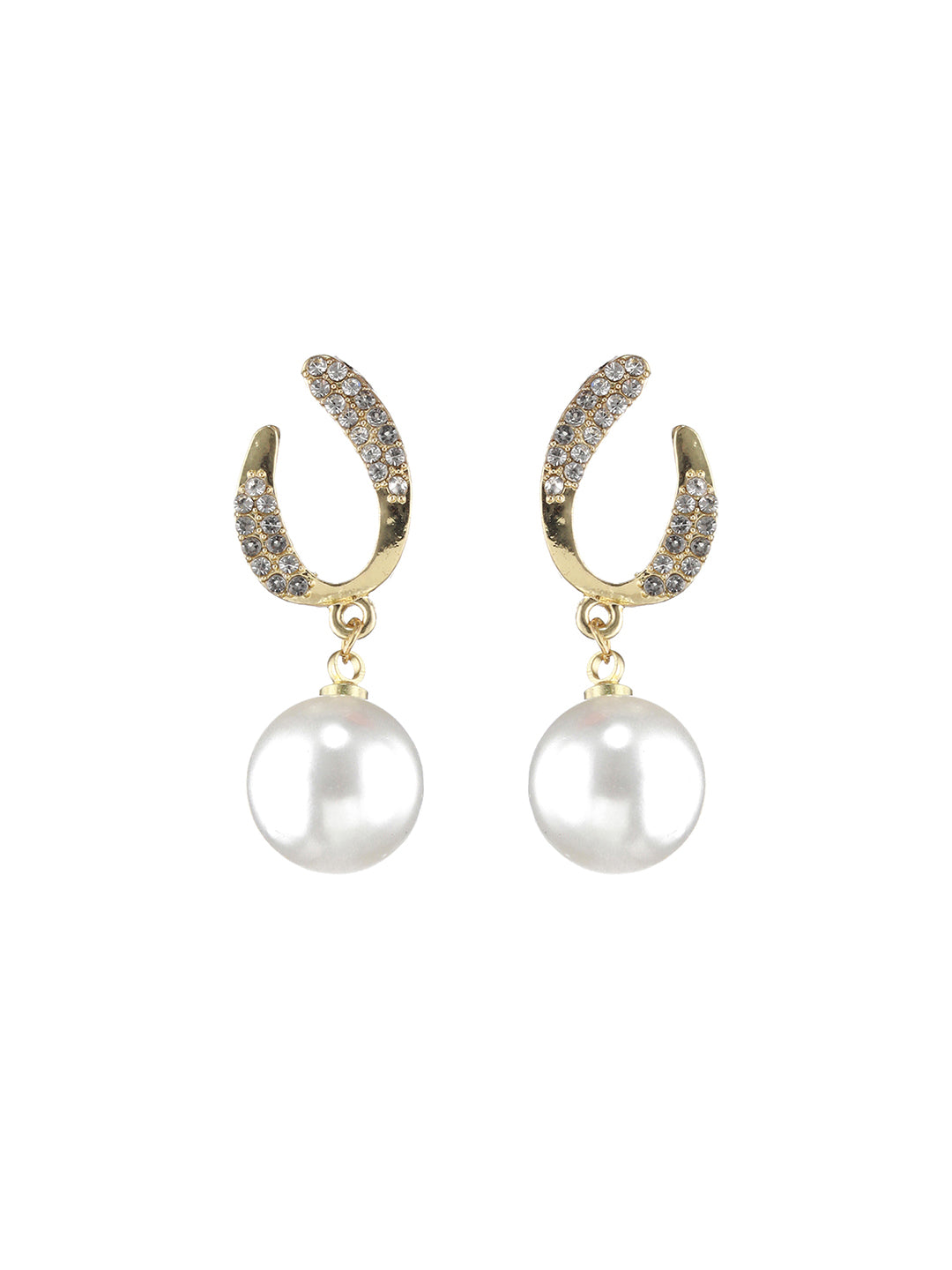 Gold-Plated Contemporary Drop Earrings
