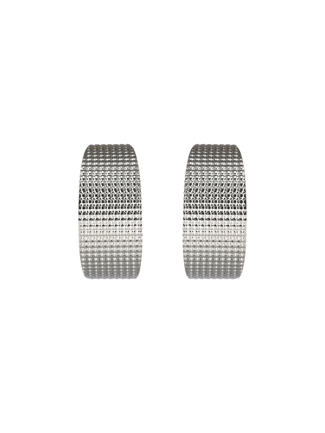 Silver-Plated Contemporary Half Hoop Earrings