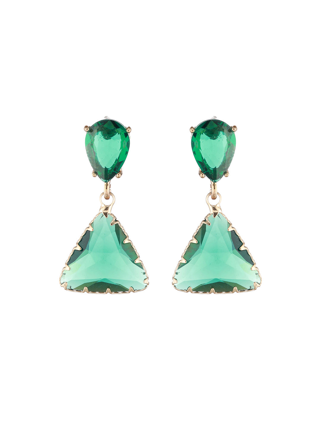 Gold-Plated Trianglar Drop Earrings