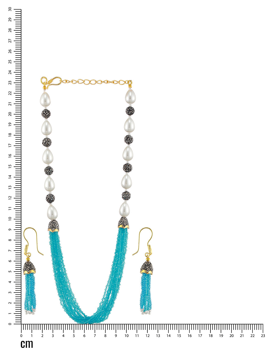 Gold-Plated Beaded Necklace And Earrings